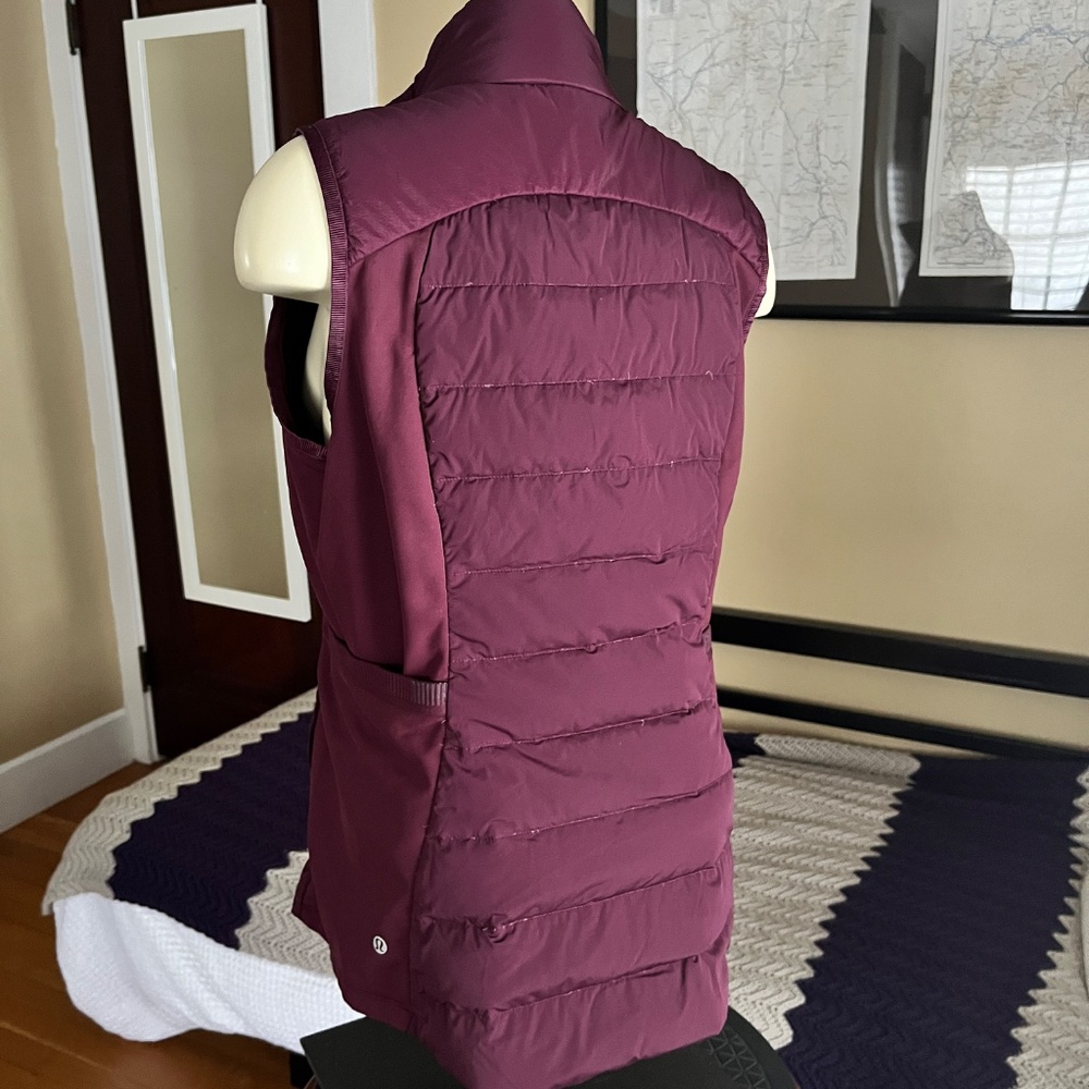 Lululemon Down For It All Goose Down Vest Dark Adobe Red 700 Fill - Picture 2 of 8